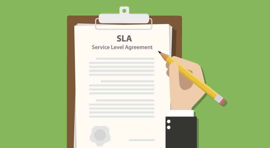 Ilustração explicação do que é SLA, que consiste na sigla para Service Level Agreement (Acordo de Nível de Serviço). Que é utilizada para padronizar a passagem de leads.